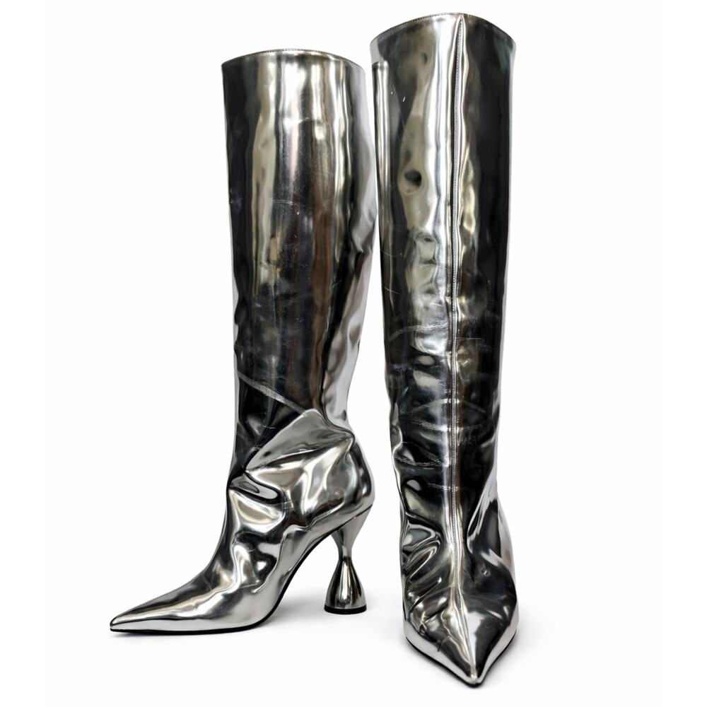 Simon Miller Verner Metallic Hourglass Heel Boots - Picture 2 of 14